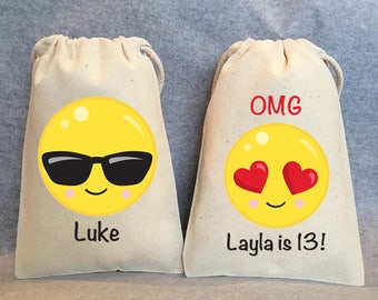 25- Emoji Birthday, Emoji party, Emoji party supplies, Emoji party favors, emoji favor bags, emoji party favor bags- emoji- 5"x7"