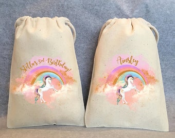 6- Unicorn Party, Unicorn Birthday, unicorn party favors, Unicorn bags, Unicorn favor bags, Unicorn party favor bags, Unicorn bag, 5"x7"