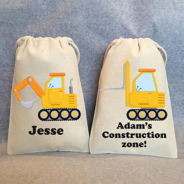 6-  Construction party, Construction birthday, Construction party supplies, construction vehicle party, construction party favor bags,5"x7"
