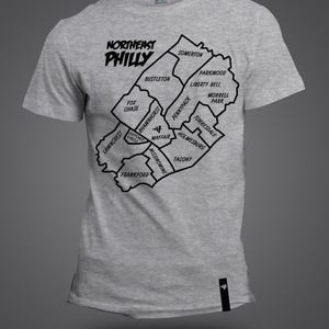 Camiseta con el mapa del noreste de Filadelfia de Art History 101