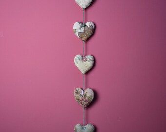Hanging Decoration Handmade Fabric Vertcal Hanging Heart Garland 