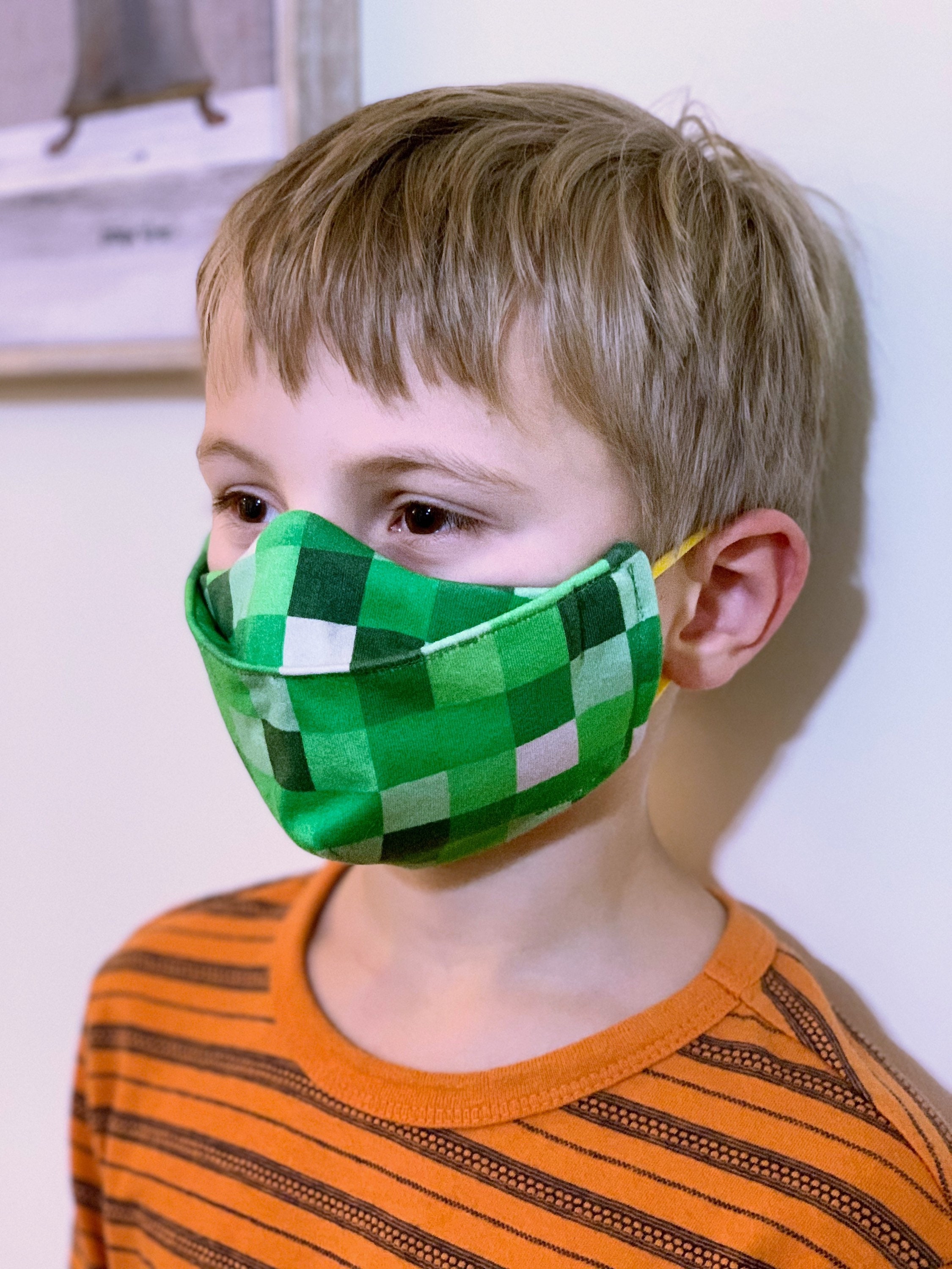 Minecraft mask adjustable green face mask mask Etsy