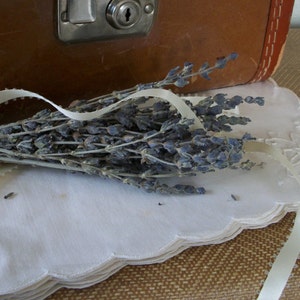 Vintage Hand Embroidered Linen Napkins Set of 6 in Natural 10 x 10 Still Sewn Together