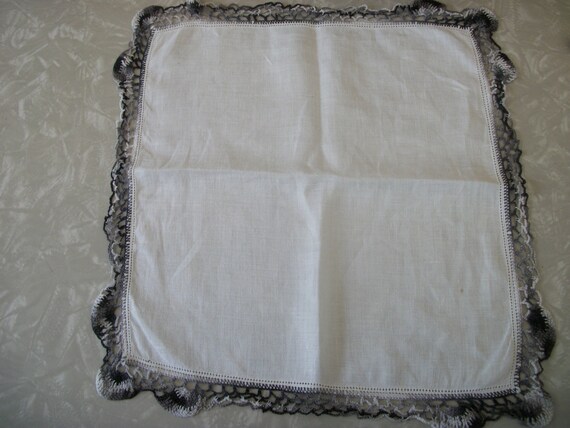 Vintage Handkerchiefs Three Crocheted Edges Hand … - image 4