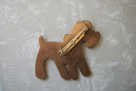 Vintage Copper Dog Brooch Pin Mid Century Retro - image 5