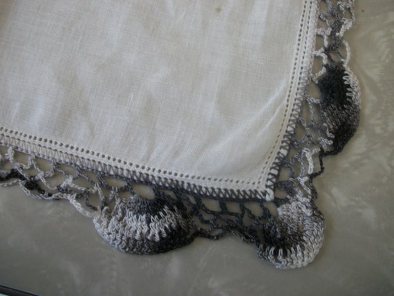 Vintage Handkerchiefs Three Crocheted Edges Hand … - image 5