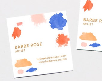 Barbe Rose Artist Business Cards / DIY Business Cards / Printable Business Cards / Instant Download / Word, Photoshop + Illustrator Files