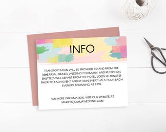 It's a Mod, Mod World - DIY Wedding Info Card // Mid-Century Modern Wedding Invitation // Printable Wedding Invites / Editable PDF Template