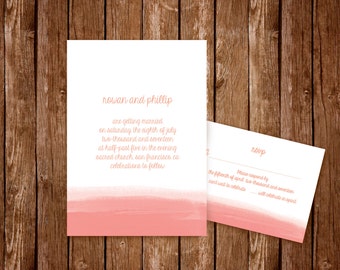 A Touch of Pink Wedding Invitation Suite | Printable Invitation Template | INSTANT DOWNLOAD