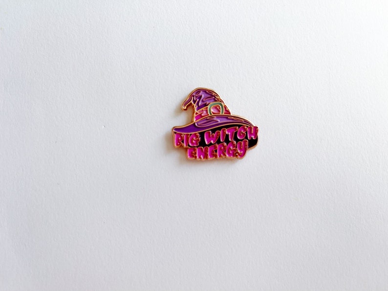 Big Witch Energy Wicca Hat Enamel Pin // Funny Enamel Pins // Unique Enamel Pins // Halloween Enamel Pins // Spooky Pastel Goth Pins image 3