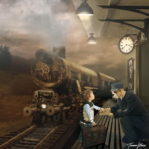 The Train Station  Digital Backdrop for Composite Imagery -   Photography Composites - Digital Backdrops - Composite Backdrop - Composites