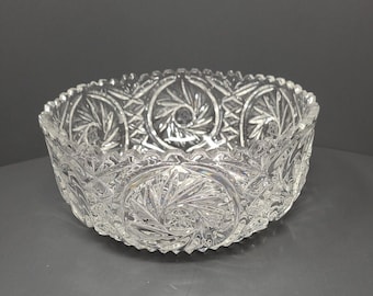 Vintage American Brilliant Cut Bleikristall Schüssel Windrad Davidstern *FEGELLICH*