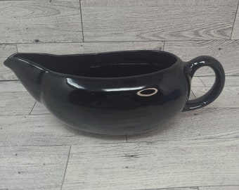 Vintage schwarze Keramik Sauciere Mid-Century Modern Minimalist Monochrom