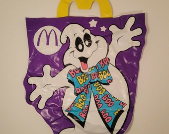 Vintage 1990 mcdonalds Halloween Vinyl Süßes oder Saures Geist Boo Lila 28 cm