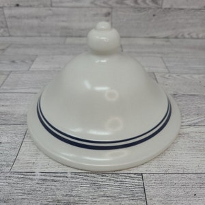 Pfaltzgraff Stoneware Canister 502 LID ONLY Blue Stripe Vintage