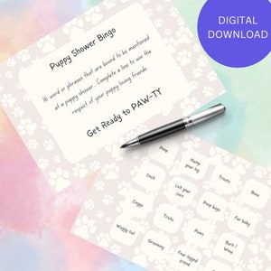 Puppy Shower Dog Party Bingo Game