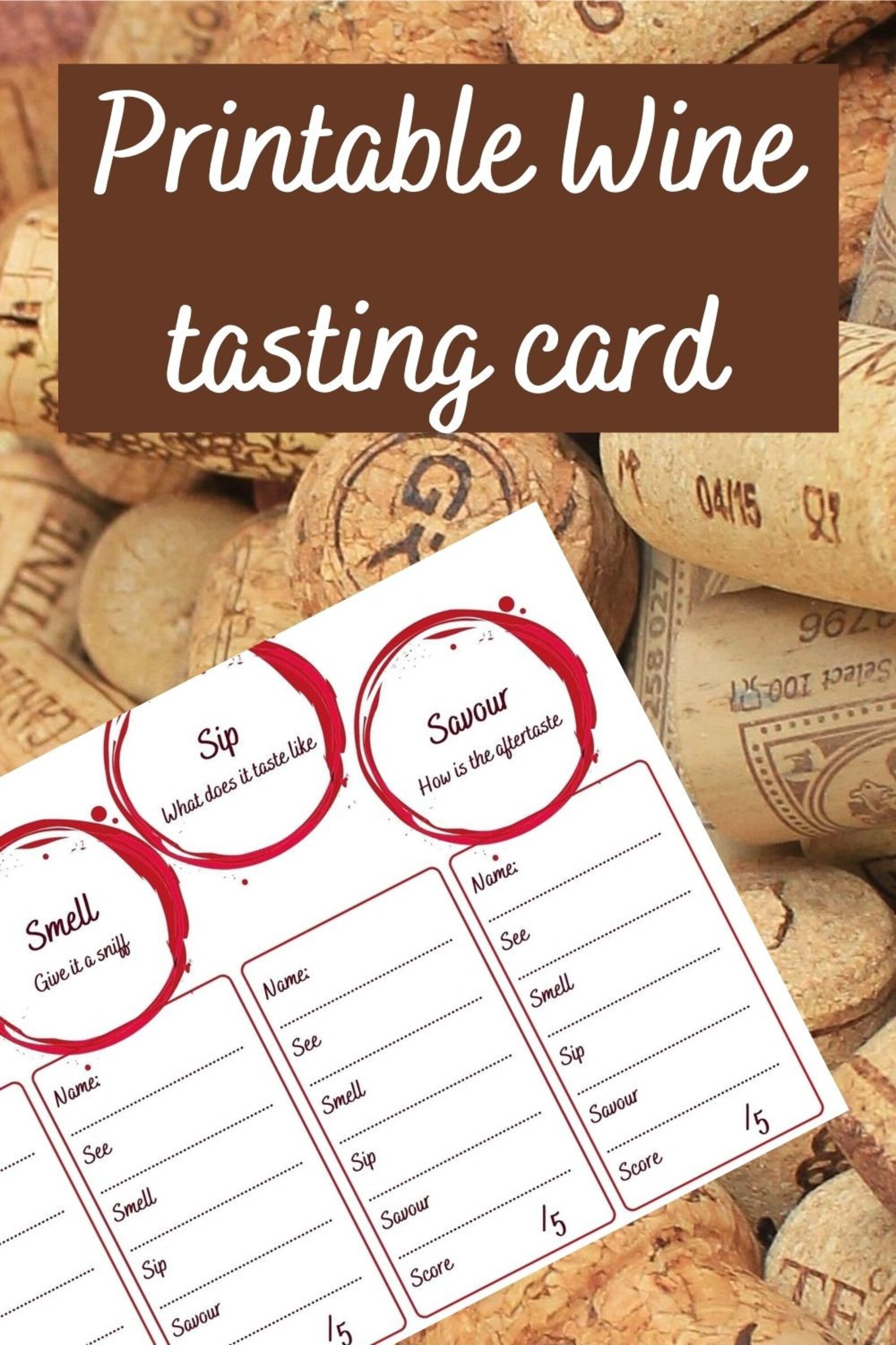 Printable Wine Tasting Notes - Etsy UK