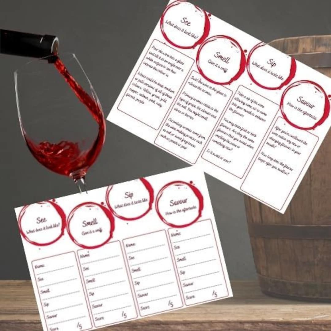 Printable Wine Tasting Notes - Etsy UK
