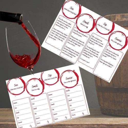 Printable Wine Tasting Notes | Etsy