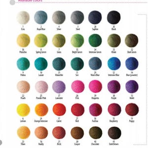 10 pieces x 1,5cm FELT BALLS beads 1,5cm 15mm (0,6 inch)