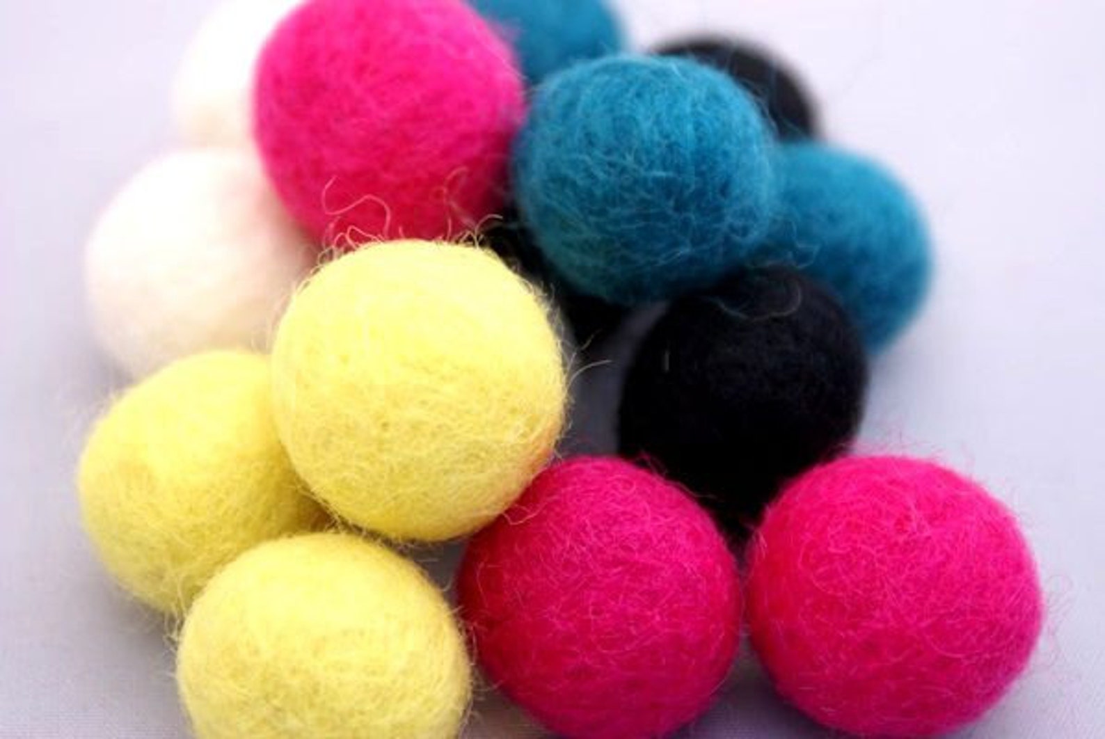 Cat's Set of FUN.....15 Pieces of Colorful Felt Balls for Etsy