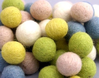 Set of felt balls "Love pastels" 20 mm/ 0.8 inch