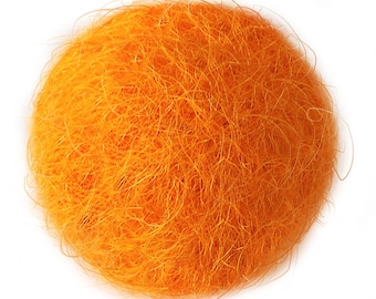 FELT BALL #24 orange intensive; sizes: 1cm, 1,5cm; 2cm, 3cm, 3,5cm, 4cm, 5cm ....