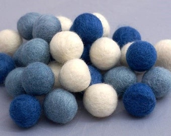 Set of felt balls "Marine" 20 mm/ 0.8 inch