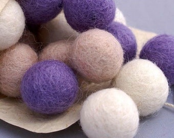 Set of felt balls "Provence" 20 mm/ 0.8 inch