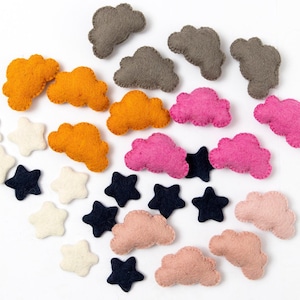 10 pieces x FELT CLOUDS handmade