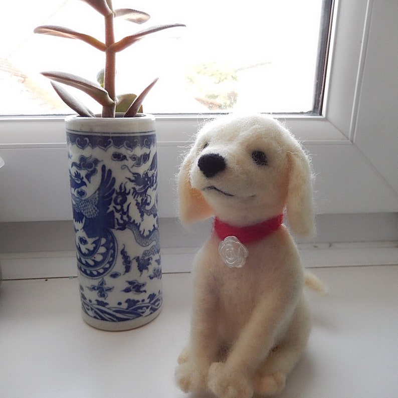 Dog lover canine Wool figurine sculpture Kawaii needle felt labrador puppy dog READY TO SHIP