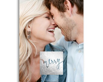 Holiday Card Template for Photographers - Photoshop Template - 5x7 Card - MERRY - 1486
