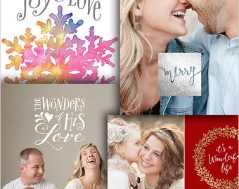 Holiday Card Templates Bundle for Photographers - 4 Card Bundle - 1491