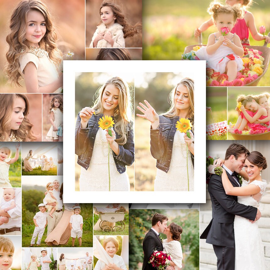 Photo Collage Template Square Photo Collage SIMPLICITY 48 Etsy