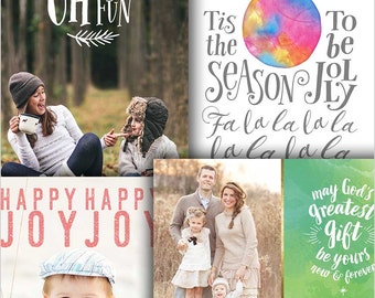 Christmas Card Templates Bundle for Photographers - 4 Card Bundle - 1493