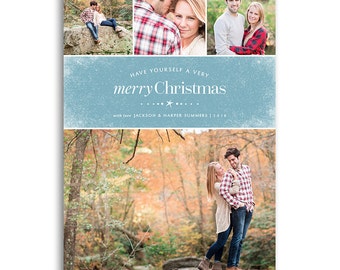 Holiday Card Template for Photographers - 5x7 Flat Card - FROSTED - 1484