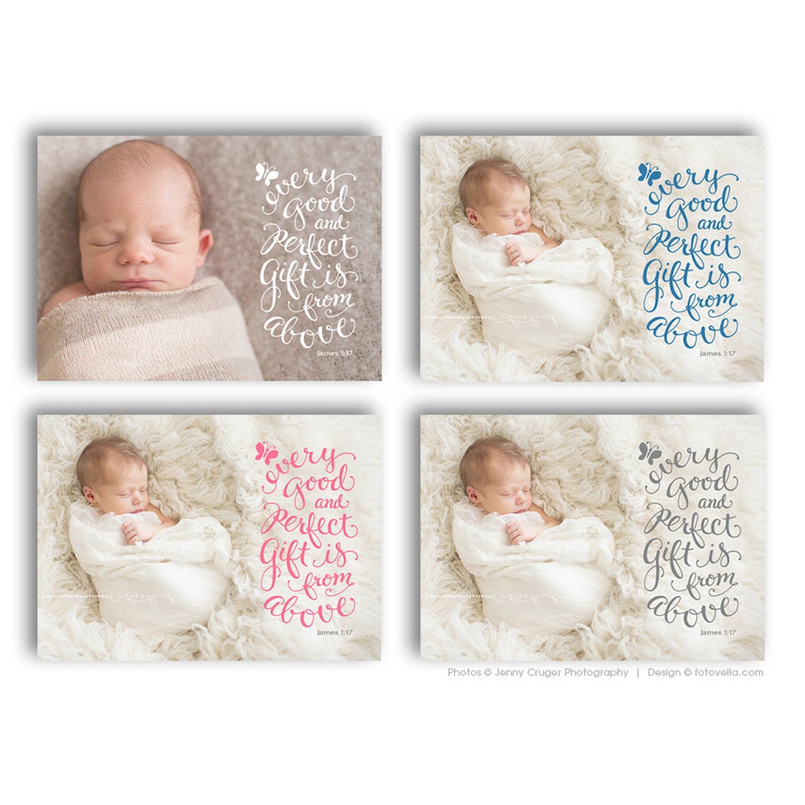 Birth Announcement Card Bible Verse Christian Themed Etsy