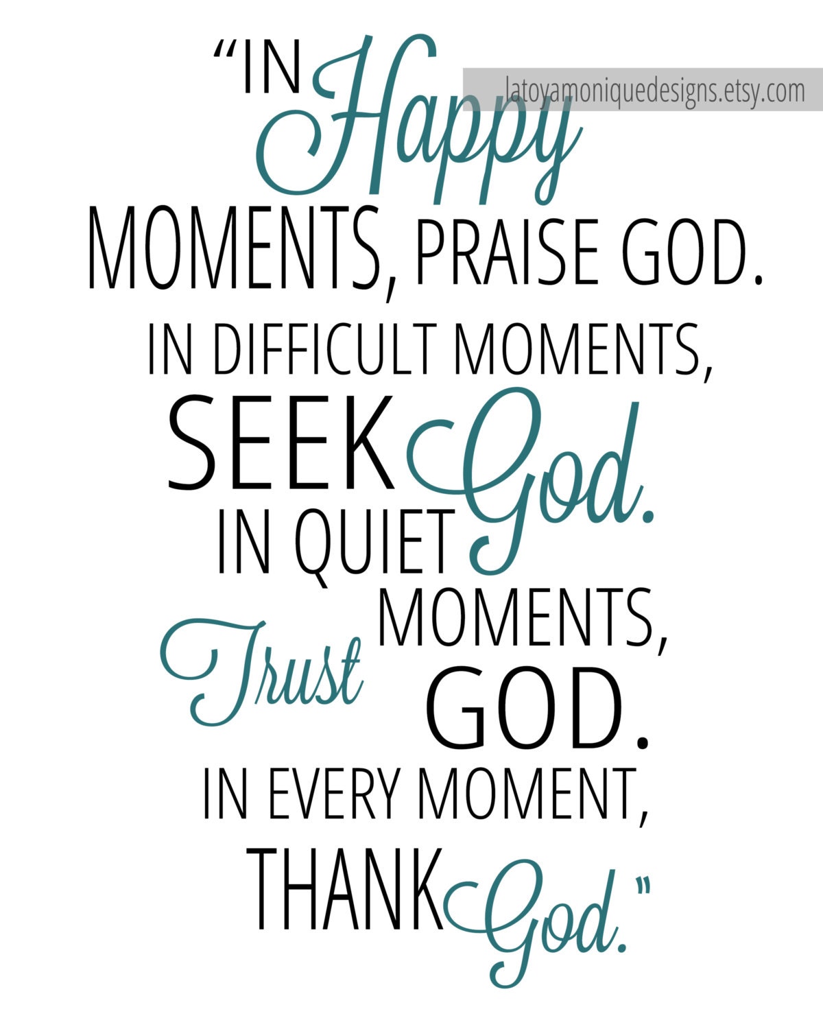 Inspirational Quote Christian Wall ArtScripture Art  Etsy