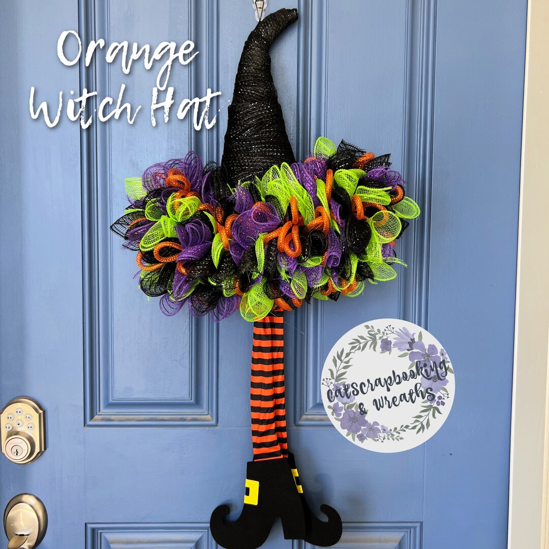 Witch Hat | Halloween Wreath | Witchy Decor | Witch Decor | Witch ...