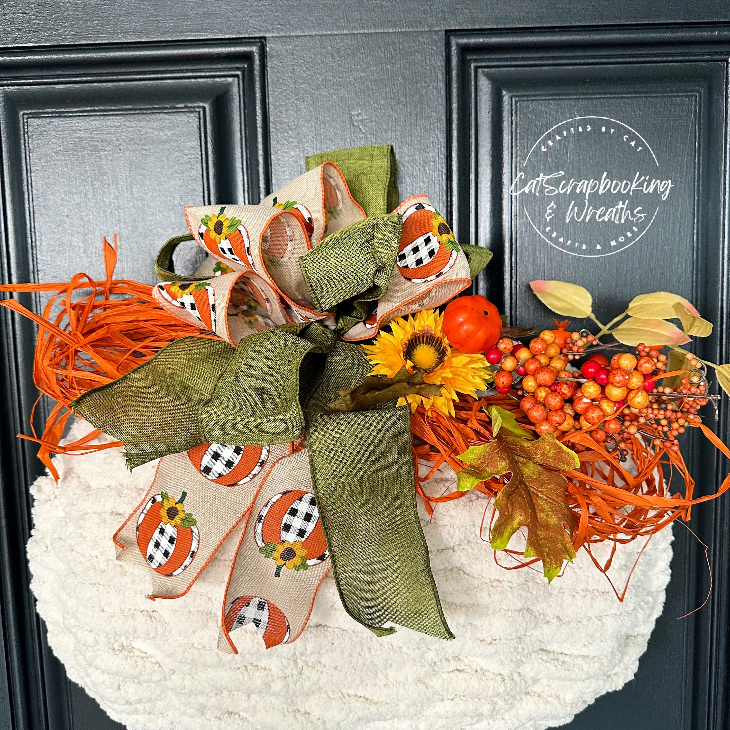 Pumpkin Wreath | Fall Wreath | Front Door Wreath | Autumn Wreath ...