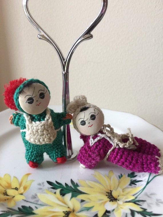 vintage crochet dolls