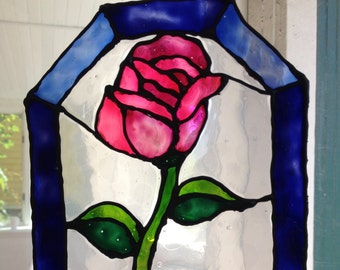 Faux Stained Glass Stem Rose