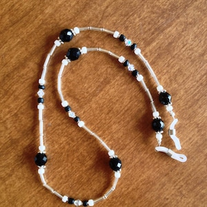 Black&Silver Beaded Eyeglass Chain