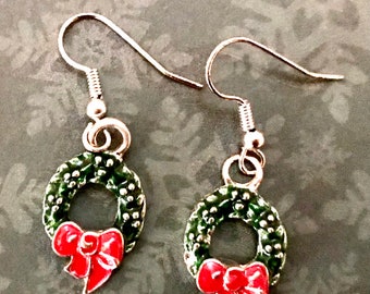 Wreath Silver Charm Earrings