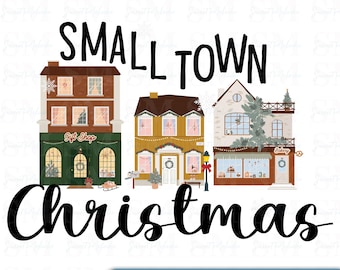 Joyful Christmas PNG File | Small town Christmas digital download, Digital Download with Small Shops, Christmas PNG, cozy Christmas design