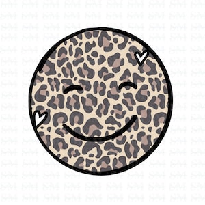 Smiley face png, sublimation, shirt, shirt design, leopard print png, smiley face png, hearts, smiley face with hearts, leopard print