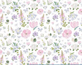 Fairy Garden Digital Paper Pack | Watercolor Mushroom Seamless Pattern | PNG Scrapbook Paper