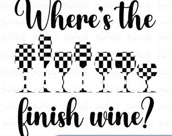 Funny Wine Run PNG: Checkerboard Wine Glasses, 5K Race Design (Digital Download)
