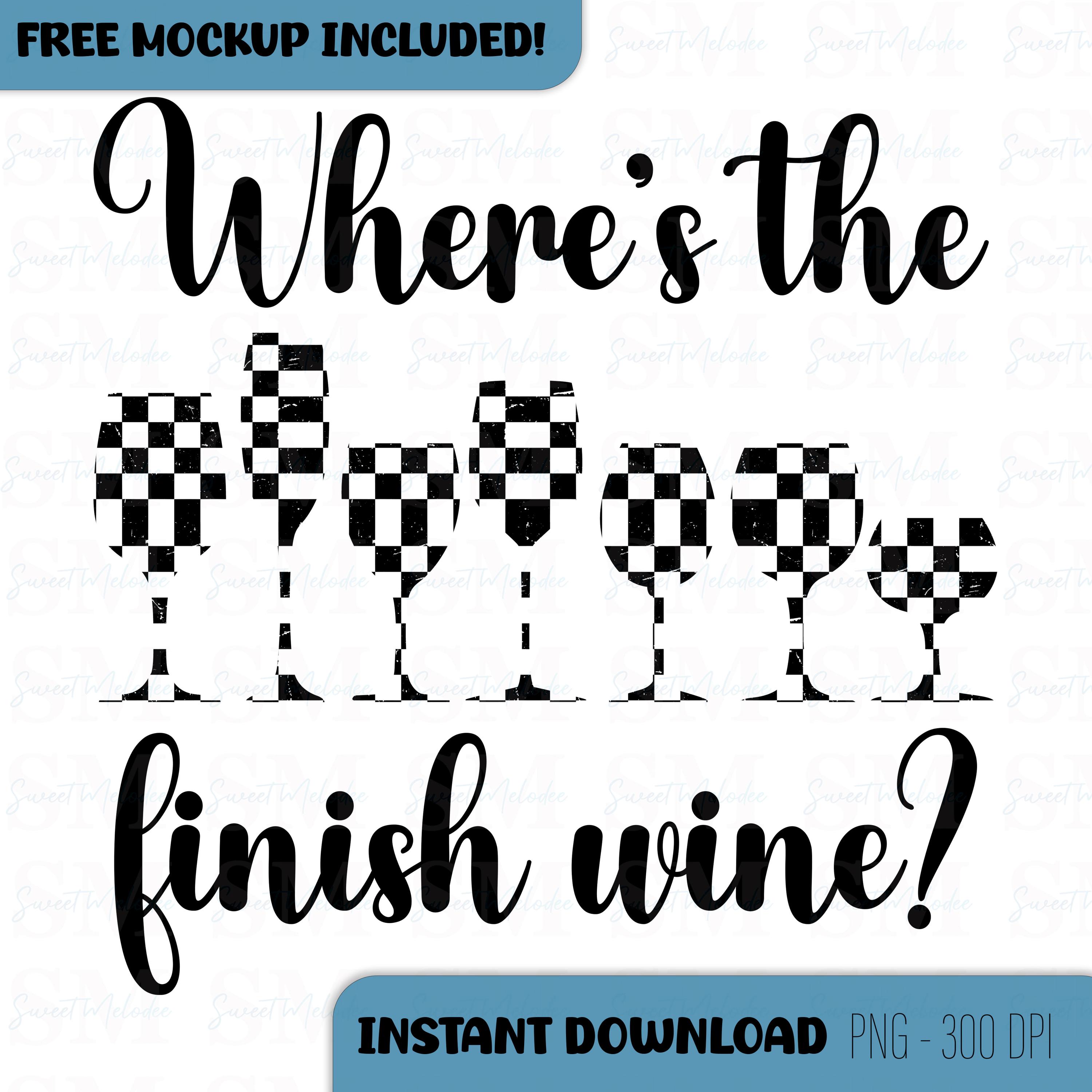 Funny Wine Run PNG: Checkerboard Wine Glasses, 5K Race Design