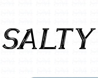 Salty Brush Stroke PNG: Coastal Word Art (Digital Download)